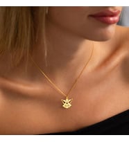 Kişiye Özel 925 Ayar Gümüş Şık Melek Model Kolye (Gold)