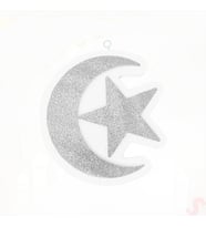Ramazan Ay Yıldız Strafor SüS, 24cm x 22cm - Gümüş