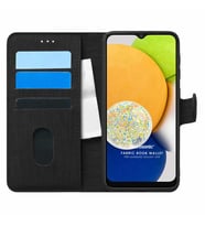 Microsonic Samsung Galaxy A03 Kılıf Fabric Book Wallet Siyah
