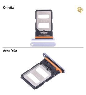 Xiaomi Mi 13 Pro Uyumlu Sim İç Yuvası Çiftli Mor Sim Kart Tepsisi Sim Kızağı Sim Çekmecesi Sim Tray