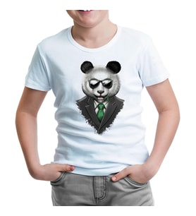Panda - Bamboo Beyaz Çocuk Tshirt