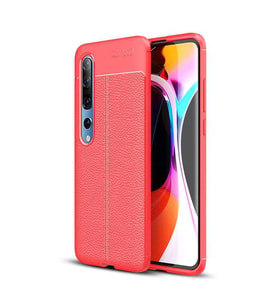 Xiaomi Mi 10 Kılıf Pu-Deri Leather Pu Serisi Esnek Soft Ultra Protection (Kırmızı)