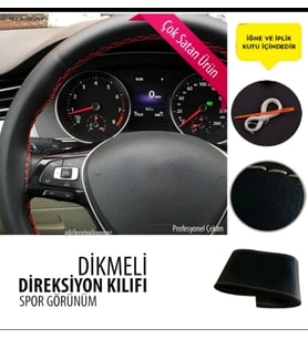 Dacia Duster Uyumlu Dikmeli Direksiyon Kırmızı İpli (38×10.5CM)