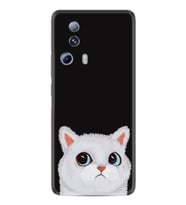 Xiaomi 13 Lite Kılıf Resimli Desenli Silikon Platinium Series White Cat 1835