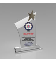 Kristal Plaket - Yıldızlı - Kişi ve Kurumlara Özel - Darbeye Dayanıklı Strafor Kutulu