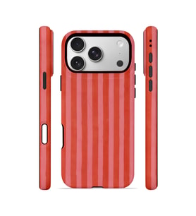 iPhone 17 Pro Vorian Çift Katmanlı MagSafe Kılıf Tomato Red Stripe