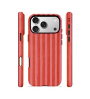 iPhone 17 Pro Vorian Çift Katmanlı MagSafe Kılıf Tomato Red Stripe