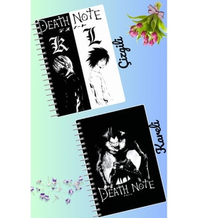 Death note light yagami defter seti 2 adet A4 boyutu 21*30 çizgili + kareli 60 syf