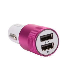 Space Çakmak Soketi Çift USB'li-Pembe / ICCA84-3