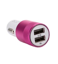 Space Çakmak Soketi Çift USB'li-Pembe / ICCA84-3