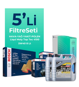 BOSCH Nissan Qashqai 2.0 Dizel Filtre Bakım Seti Liqui Moly Motor Yağlı (2007-2013) 5 Li