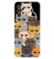 Samsung Galaxy M14 Uyumlu Kılıf Resimli Desenli Silikon Platinium Series Kediler 1885