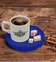 BK Gift Kişiye Özel Mavi Sunum Tabaklı İsimli Türk Kahvesi Fincanı Model 32