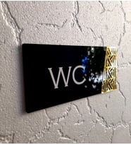 Black Pearl Serisi Gold WC Yönlendirme Tabelası
