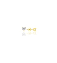 Gümüş altın yaldızlı zirkon taşlı 4 mm kalp küpe SGTL11934GOLD