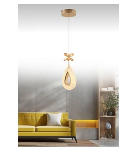 YAGMUR Model Gold 3 Renk Modlu Kristal Taşlı Modern Led Avize
