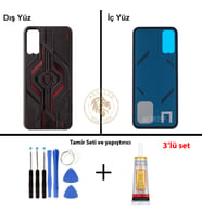 Infinix GT 30 Pro Koyu Alev Uyumlu Arka Kapak + Yapıştırıcı ve Vida Seti Arka Cam Batarya Pil Kapağı