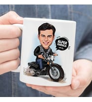 Kişiye Özel Motor Sever Erkek Karikatürlü Kupa Bardak