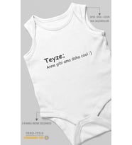 Teyze; Anne Gibi Ama Daha Cool Baskılı Bebek Zıbını – Çıtçıtlı Body  %100 Pamuk Sıfır Kol (Beyaz)