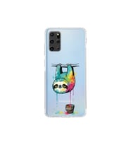 Samsung Galaxy S20 Plus ile Uyumlu Splash Tembel Hayvan Tasarımlı Şeffaf Silikon Kılıf