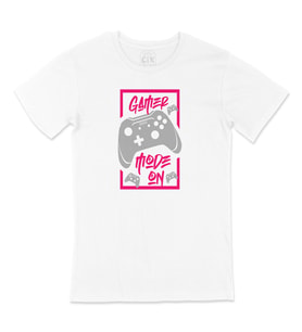 Pembe Gamer Mode On Tişört