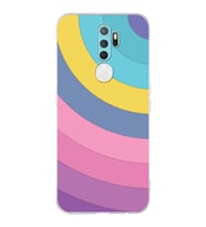 PrintiFy Oppo A5 2020 Uyumlu Kamera Korumalı Renk Cümbüşü B Tasarımlı Şeffaf Silikon Kılıf