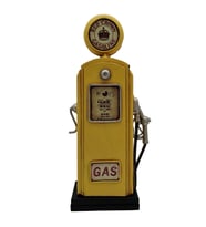 Vintage Metal Benzin Pompası Biblo - "Red Crown Gasoline" Sarı Retro Dekoratif Kumbara