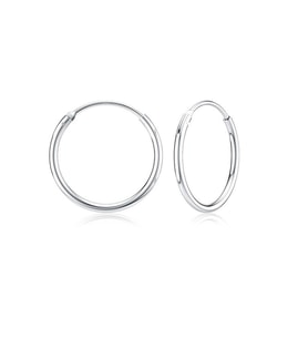 Gümüş 12 mm ince taşsız halka küpe
