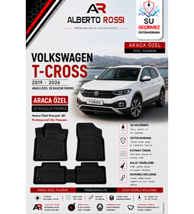 VOLKSWAGEN T-CROSS 2019 - 2026 Araca Özel Kauçuk 3D Profesyonel Oto Paspası