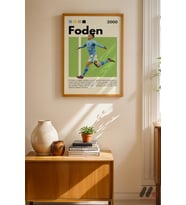 Foden Futbol Posteri, Ahşap Çerçeveli Duvar Tablosu - Spor Severlere Hediye