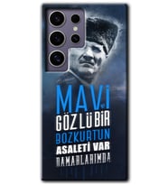 Galaxy S24 Ultra Kılıf HD Desen Baskılı Kılıf - Bozkurt Atatürk