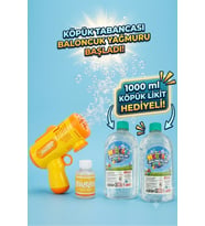 Pilli Otomatik Baloncuk Köpük Tabancası Bubble Gun 1000 ML Köpük Likiti Hediyeli