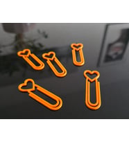 3D Baskı Kalp Figürlü Ataç - 10lu Set - Turuncu