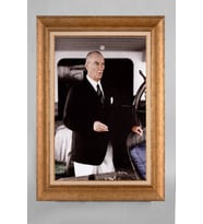 EV İŞYERİ OFİS İÇİN ALTIN ÇERÇEVELİ PASPARTULU ATATÜRK TABLO S309