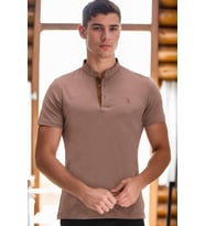 T9560 DEWBERRY T-SHIRT-KAHVE