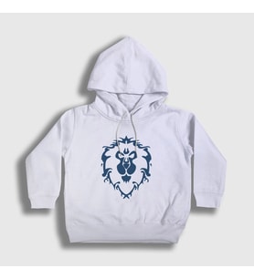 Presmono Unisex Çocuk Beyaz Alliance Logo World Of Warcraft Oyun Kapüşonlu Sweatshirt 422841tt (Beyaz)