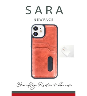 Pilelistore   iPhone 11 Kılıf Sara Kartvizitli Deri Kılıf - Siyah
