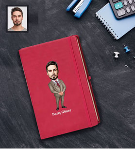 Kişiye Özel Öğretmen Karikatürlü Kırmızı Defter Bay-17