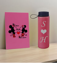 BK Gift Sevgiliye Özel İsimli Pembe Defter ve Fuşya Cam Matara Hediye Seti-5, Sevgiliye Hediye, Sevgililer Günü, Yeni İş Hediyesi