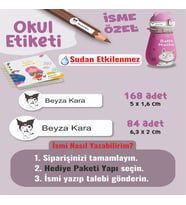 Okul Etiketi Kalem Defter Etiketi Kuromi Temalı Özel İsim Yazılabilen Etiket - 252Adet