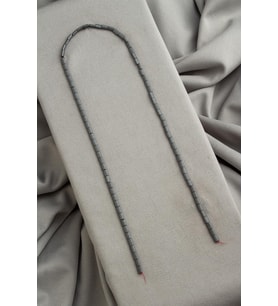 Hematit Doğal Taş Mat Gri Silindir Kesim 3x5mm Dizi [AA]