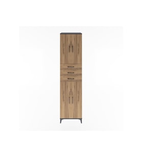 Hyperion Dolap 5 Raflı 3 Çekmeceli 4 Kapaklı 60x44x243 Antrasit-Çam