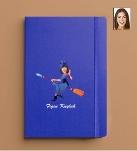 Kişiye ÖzelKadın Model 13x21 Mavi Defter-29
