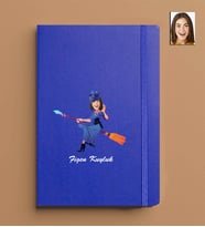 Kişiye ÖzelKadın Model 13x21 Mavi Defter-29