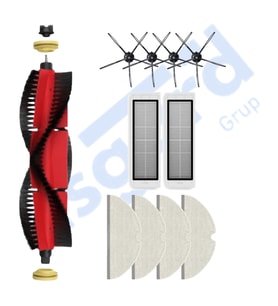 ROBOROCK  S50 – S55 –S5 MAX – S6 – S6 MAXV Uyumlu 1 Ana Fırça 4 Yan Fırça 2 Filtre 4 Mop PKT-iasgf0000694