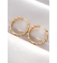 Pirinç Gold Renk Zincir Model Halka Küpe TJ-BKP8970