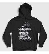 Presmono Unisex Beyaz The Universe Is Made Of Morons Kapüşonlu Sweatshirt 535293tt (Siyah)