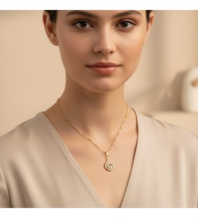 XUPİNG JEWELRY SALYANGOZ TAŞLI KOLYE (Altın)