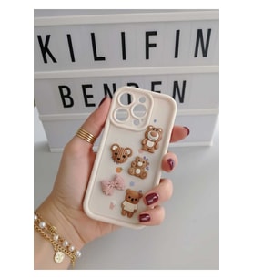 İphone 16 Pro Ayıcık Desen Kılıf Modeli