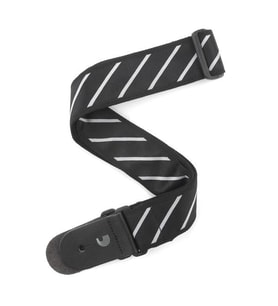 Planet Waves T20W1409 Woven Gitar Askısı - Tie Stripes Black/Grey (Aksesuar)  Klasik Çizgili Tasarım, Dayanıklı Jacquard Dokuma, Omuz Yormayan Yumuşak Doku ve Şık Görünüm